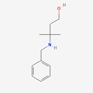 molecular formula C12H19NO B8657327 3-Benzylamino-3-methyl-butan-1-ol 