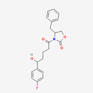 molecular formula C21H22FNO4 B8657339 4-benzyl-3-[5-(4-fluorophenyl)-5-hydroxy-pentanoyl]oxazolidin-2-one;(S)-4-Benzyl-3-((S)-5-(4-fluorophenyl)-5-hydroxypentanoyl)oxazolidin-2-one 