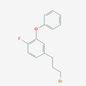 molecular formula C15H14BrFO B8657374 Benzene, 4-(3-bromopropyl)-1-fluoro-2-phenoxy- CAS No. 106014-80-6