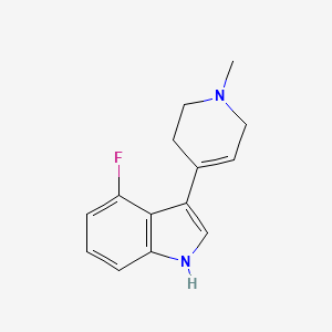 molecular formula C14H15FN2 B8657493 4-fluoro-3-(1-methyl-1,2,3,6-tetrahydropyridin-4-yl)-1H-indole 