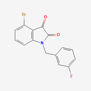 molecular formula C15H9BrFNO2 B8657555 4-Bromo-1-[(3-fluorophenyl)methyl]-1H-indole-2,3-dione CAS No. 920285-15-0