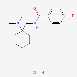 molecular formula C16H24ClFN2O B8657569 1-(4-Fluorobenzamidomethyl)-cyclohexyl dimethylamine hydrochloride CAS No. 41804-99-3