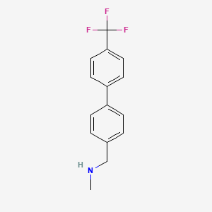 molecular formula C15H14F3N B8657606 N-Methyl-4-(4-trifluoromethylphenyl)benzylamine 