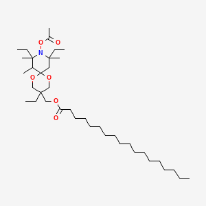 molecular formula C38H71NO6 B8657666 Octadecanoic acid, [9-(acetyloxy)-3,8,10-triethyl-7,8,10-trimethyl-1,5-dioxa-9-azaspiro[5.5]undec-3-yl]methyl ester CAS No. 376588-17-9