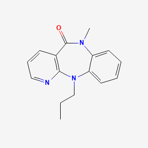 molecular formula C16H17N3O B8657742 N6-Methyl-N11-propyl-6,11-dihydro-5H-pyrido(2,3-b)(1,5)benzodiazepin-5-one CAS No. 132686-76-1