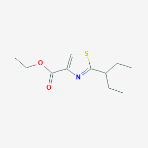 molecular formula C11H17NO2S B8657773 Ethyl 2-(pentan-3-yl)thiazole-4-carboxylate 