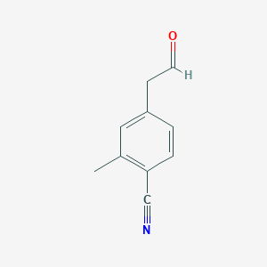 molecular formula C10H9NO B8657852 2-Methyl-4-(2-oxoethyl)benzonitrile 