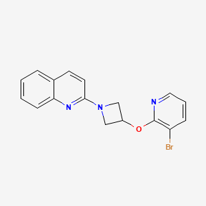 molecular formula C17H14BrN3O B8657914 2-(3-((3-Bromopyridin-2-yl)oxy)azetidin-1-yl)quinoline 