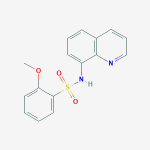 molecular formula C16H14N2O3S B8657994 2-Methoxy-N-quinolin-8-yl-benzenesulfonamide 