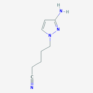 molecular formula C8H12N4 B8657998 5-(3-amino-1H-pyrazol-1-yl)pentanenitrile 