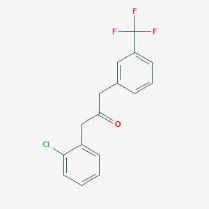 molecular formula C16H12ClF3O B8658059 1-(2-Chlorophenyl)-3-[3-(trifluoromethyl)phenyl]propan-2-one CAS No. 62291-15-0