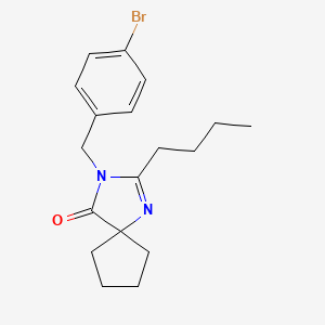 B8658090 3-[(4-Bromophenyl)methyl]-2-butyl-1,3-diazaspiro[4.4]non-1-en-4-one CAS No. 731851-41-5