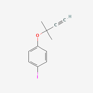 molecular formula C11H11IO B8658146 1-Iodo-4-[(2-methylbut-3-yn-2-yl)oxy]benzene CAS No. 129180-58-1