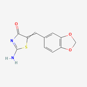 molecular formula C11H8N2O3S B8658219 5-(1,3-Benzodioxol-5-ylmethylene)-2-imino-1,3-thiazolidine-4-one 