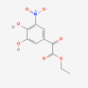 Benzeneacetic acid, 3,4-dihydroxy-5-nitro-alpha-oxo-, ethyl ester