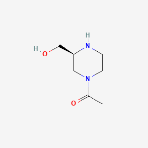 molecular formula C7H14N2O2 B8658303 (S)-4-Acetyl-2-piperazinemethanol 