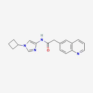 molecular formula C18H18N4O B8658424 6-Quinolineacetamide, N-(1-cyclobutyl-1H-imidazol-4-yl)- CAS No. 395074-48-3