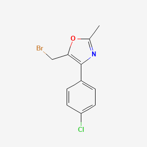 molecular formula C11H9BrClNO B8658453 5-Bromomethyl-4-(4-chlorophenyl)-2-methyloxazole CAS No. 89150-07-2