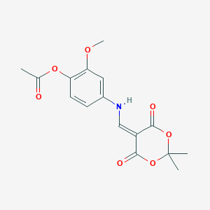 molecular formula C16H17NO7 B8658477 4-[[(2,2-Dimethyl-4,6-dioxo-1,3-dioxan-5-ylidene)methyl]amino]-2-methoxyphenyl Acetate 