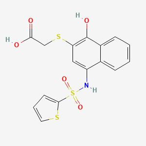 2-{[1-hydroxy-4-(thiophene-2-sulfonamido)naphthalen-2-yl]sulfanyl}acetic acid