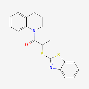 molecular formula C19H18N2OS2 B8658516 2-(Benzothiazol-2-ylsulfanyl)-1-(3,4-dihydro-2H-quinolin-1-yl)-propan-1-one 