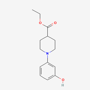 molecular formula C14H19NO3 B8658537 1-(3-Hydroxyphenyl)-piperidine-4-carboxylic acid ethyl ester 