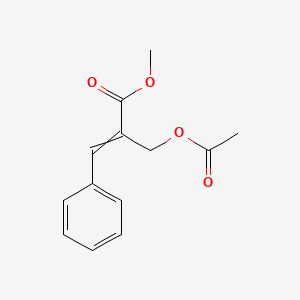 molecular formula C13H14O4 B8658610 Methyl 2-[(acetyloxy)methyl]-3-phenylprop-2-enoate CAS No. 124957-42-2