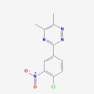 molecular formula C11H9ClN4O2 B8658639 3-(4-Chloro-3-nitrophenyl)-5,6-dimethyl-1,2,4-triazine CAS No. 648917-74-2