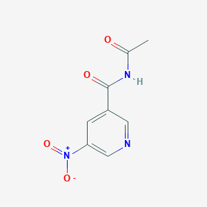 molecular formula C8H7N3O4 B8658697 N-Acetyl-5-nitropyridine-3-carboxamide CAS No. 59290-48-1