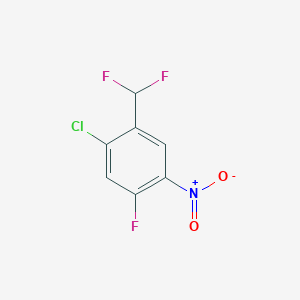 molecular formula C7H3ClF3NO2 B8658740 1-Chloro-2-(difluoromethyl)-5-fluoro-4-nitrobenzene CAS No. 932375-23-0