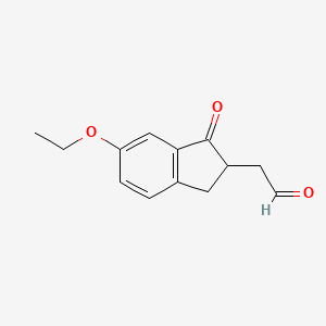 2-(6-ethoxy-1-oxo-2,3-dihydro-1H-inden-2-yl)acetaldehyde