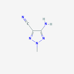 molecular formula C4H5N5 B8658810 4-Amino-2-methyl-1,2,3-triazole-5-carbonitrile 