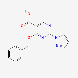 4-(benzyloxy)-2-(1H-pyrazol-1-yl)pyrimidine-5-carboxylic acid