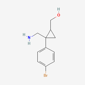 molecular formula C11H14BrNO B8658892 [2-Aminomethyl-2-(4-bromo-phenyl)-cyclopropyl]-methanol 