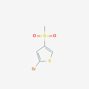 molecular formula C5H5BrO2S2 B8658956 2-Bromo-4-(methylsulfonyl)thiophene 