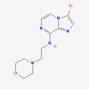 molecular formula C12H16BrN5O B8658978 3-Bromo-N-[2-(morpholin-4-yl)ethyl]imidazo[1,2-a]pyrazin-8-amine CAS No. 787590-44-7