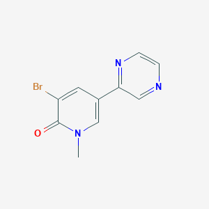 molecular formula C10H8BrN3O B8658994 3-Bromo-1-methyl-5-(pyrazin-2-yl)pyridin-2(1H)-one CAS No. 89996-14-5