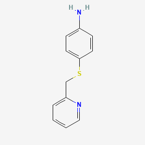 molecular formula C12H12N2S B8658998 4-{[(Pyridin-2-yl)methyl]sulfanyl}aniline CAS No. 69751-36-6