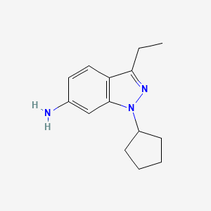 molecular formula C14H19N3 B8659016 1-Cyclopentyl-3-ethyl-1H-indazol-6-amine 