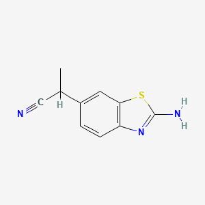 molecular formula C10H9N3S B8659051 2-(2-Amino-1,3-benzothiazol-6-yl)propanenitrile 