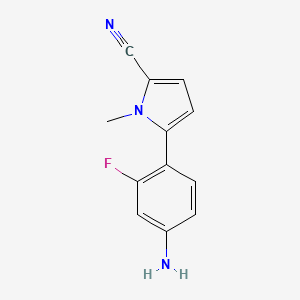 molecular formula C12H10FN3 B8659118 5-(4-amino-2-fluorophenyl)-1-methyl-1H-pyrrole-2-carbonitrile CAS No. 922505-85-9