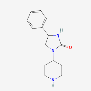 molecular formula C14H19N3O B8659135 4-Phenyl-1-piperidin-4-yl-imidazolidin-2-one 