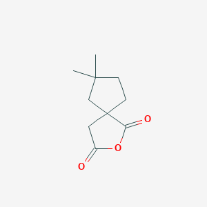 molecular formula C10H14O3 B8659175 7,7-Dimethyl-2-oxaspiro[4.4]nonane-1,3-dione 