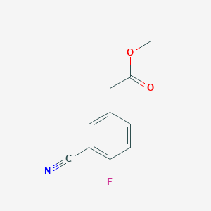 molecular formula C10H8FNO2 B8659180 Methyl 2-(3-cyano-4-fluorophenyl)acetate 