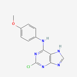 molecular formula C12H10ClN5O B8659209 2-chloro-N-(4-methoxyphenyl)-1H-purin-6-amine 