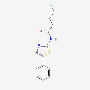 molecular formula C12H12ClN3OS B8659258 4-chloro-N-(5-phenyl-1,3,4-thiadiazol-2-yl)butanamide 