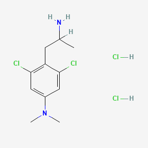 molecular formula C11H18Cl4N2 B8659266 2,6-Dichloro-4-dimethylamino-alpha-methylphenethylamine dihydrochloride CAS No. 55875-54-2