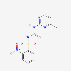 Benzenesulfonamide, N-(((4,6-dimethyl-2-pyrimidinyl)amino)carbonyl)-2-nitro-