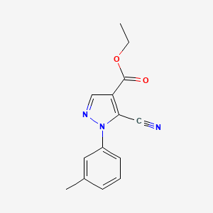 1H-Pyrazole-4-carboxylic acid, 5-cyano-1-(3-methylphenyl)-, ethyl ester
