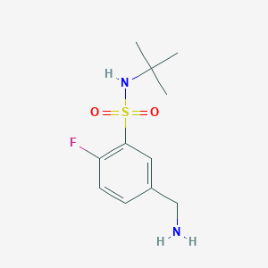 molecular formula C11H17FN2O2S B8659334 5-Aminomethyl-N-tert-butyl-2-fluoro-benzenesulfonamide 